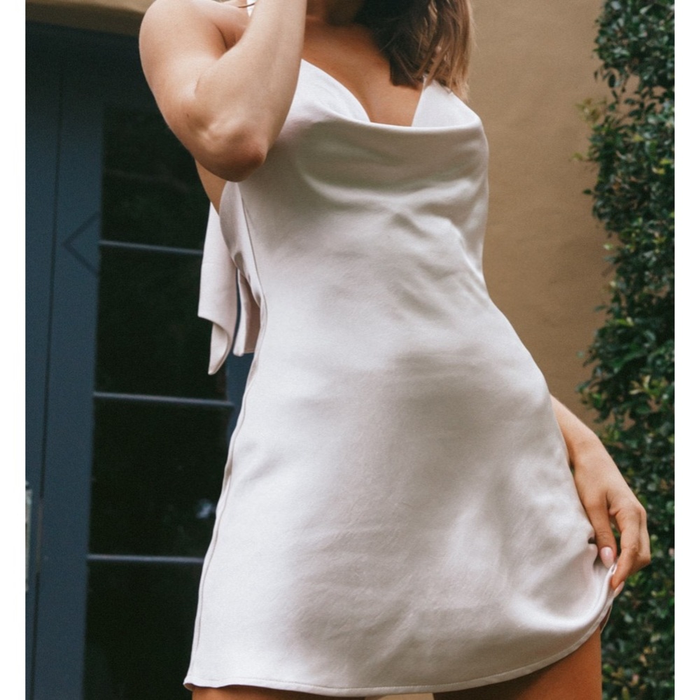 SELFIE LESLIE Showers Halterneck Slip Mini Dress